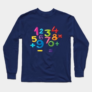 Number day kids costume Numbers Math day calculator funny Long Sleeve T-Shirt